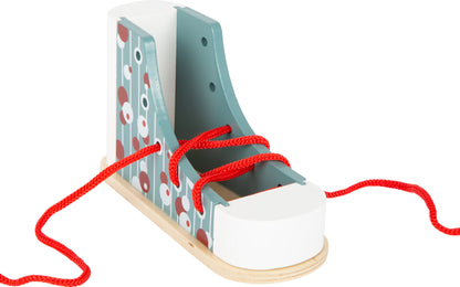 Fädelschuh – ab 3 Jahre, 2 Teile, Holz, Sonstiges, ca. 15 x 6 x 8 cm, small foot®