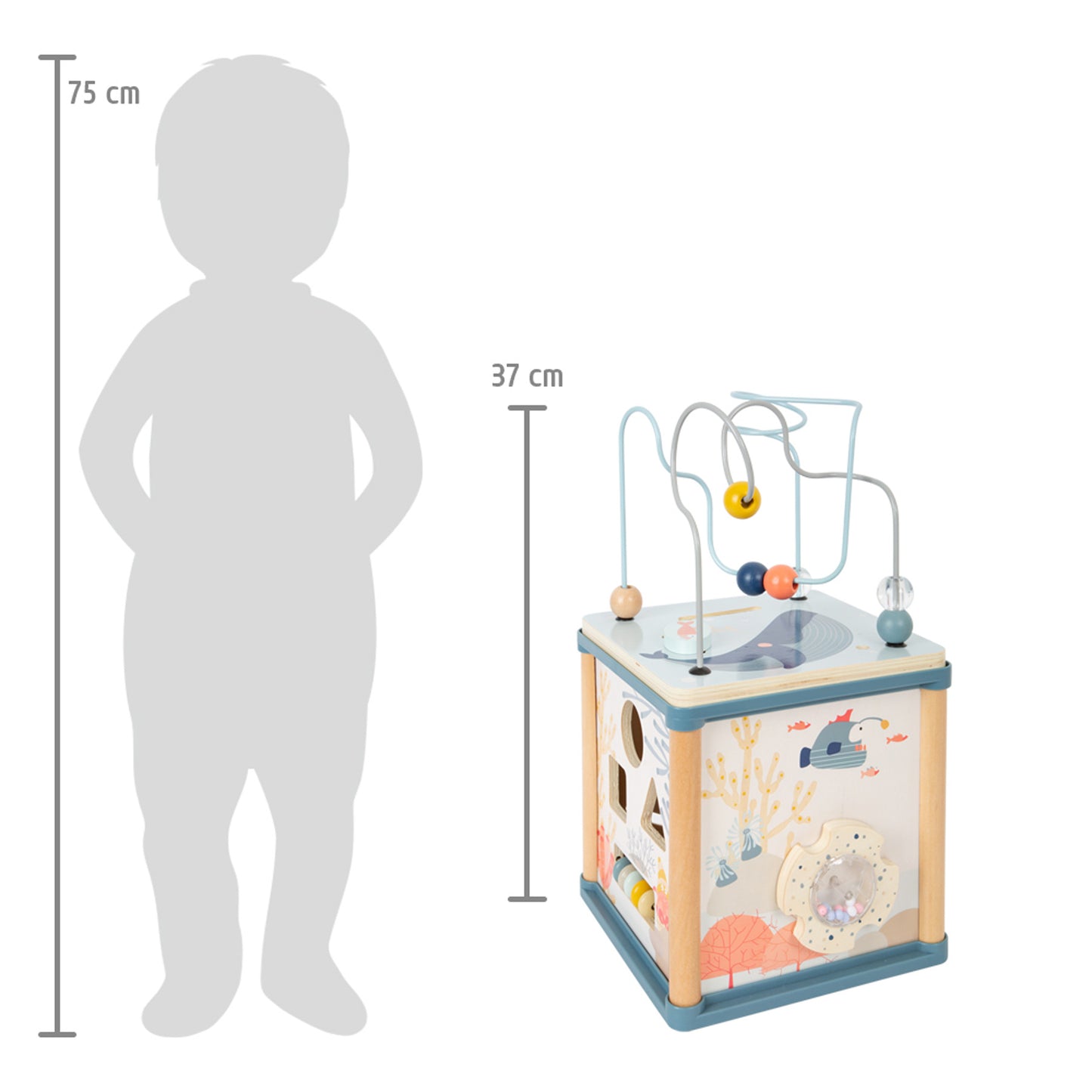 Motorikwürfel Unterwasserwelt – Motorikspielzeug, ab 12 Monate, Holz, small foot®