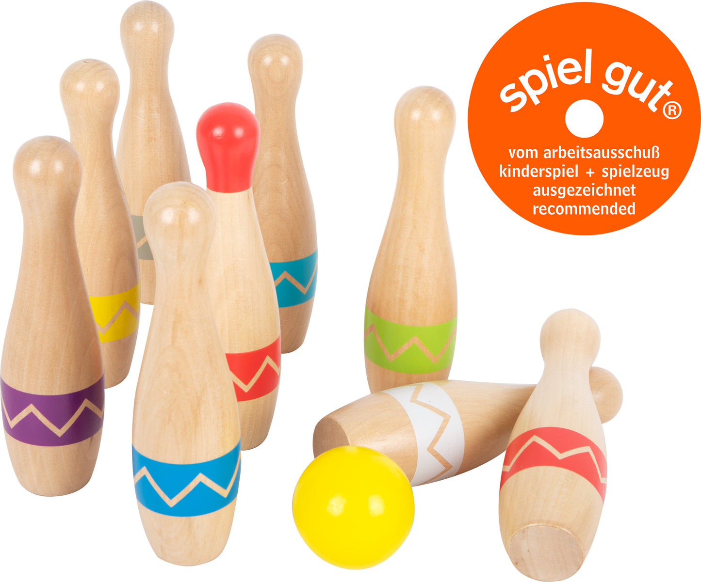 Kegelspiel „Active“ – Spiele im Garten, ab 3 Jahre, 11 Teile, Holz, small foot®