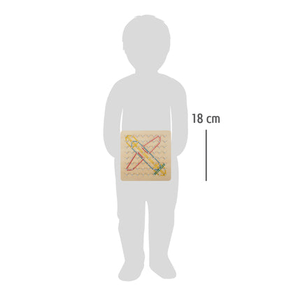 Geoboard aus Holz – Lernspielzeug und Tafeln, ab 3 Jahre, 72 Teile, Holz, ca. 18 x 18 x 2 cm, small foot®
