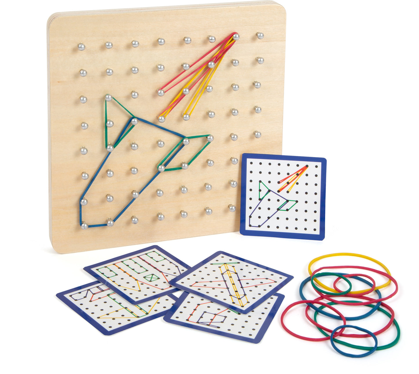 Geoboard aus Holz – Lernspielzeug und Tafeln, ab 3 Jahre, 72 Teile, Holz, ca. 18 x 18 x 2 cm, small foot®