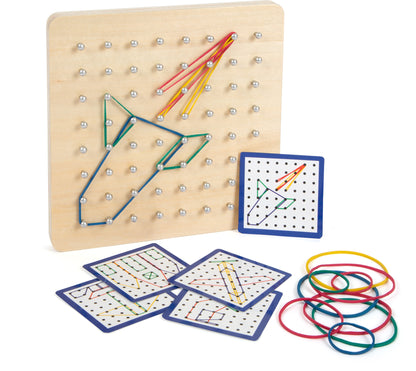 Geoboard aus Holz – Lernspielzeug und Tafeln, ab 3 Jahre, 72 Teile, Holz, ca. 18 x 18 x 2 cm, small foot®