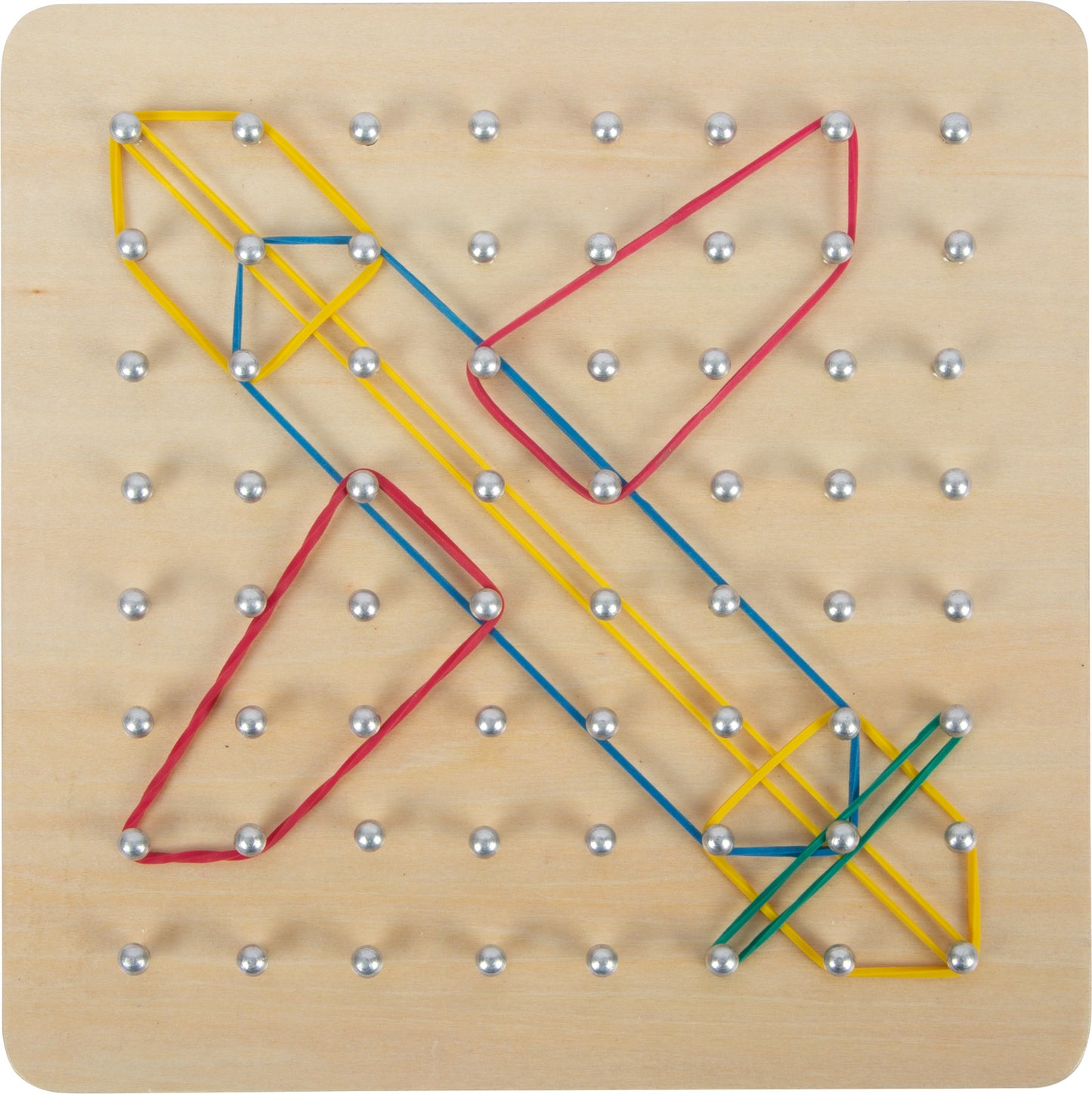 Geoboard aus Holz – Lernspielzeug und Tafeln, ab 3 Jahre, 72 Teile, Holz, ca. 18 x 18 x 2 cm, small foot®