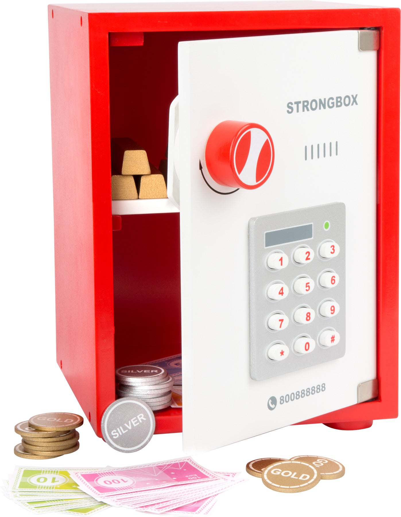 Holz-Tresor mit Zubehör – Rollenspiel für Kinder ab 3 Jahren | small foot®