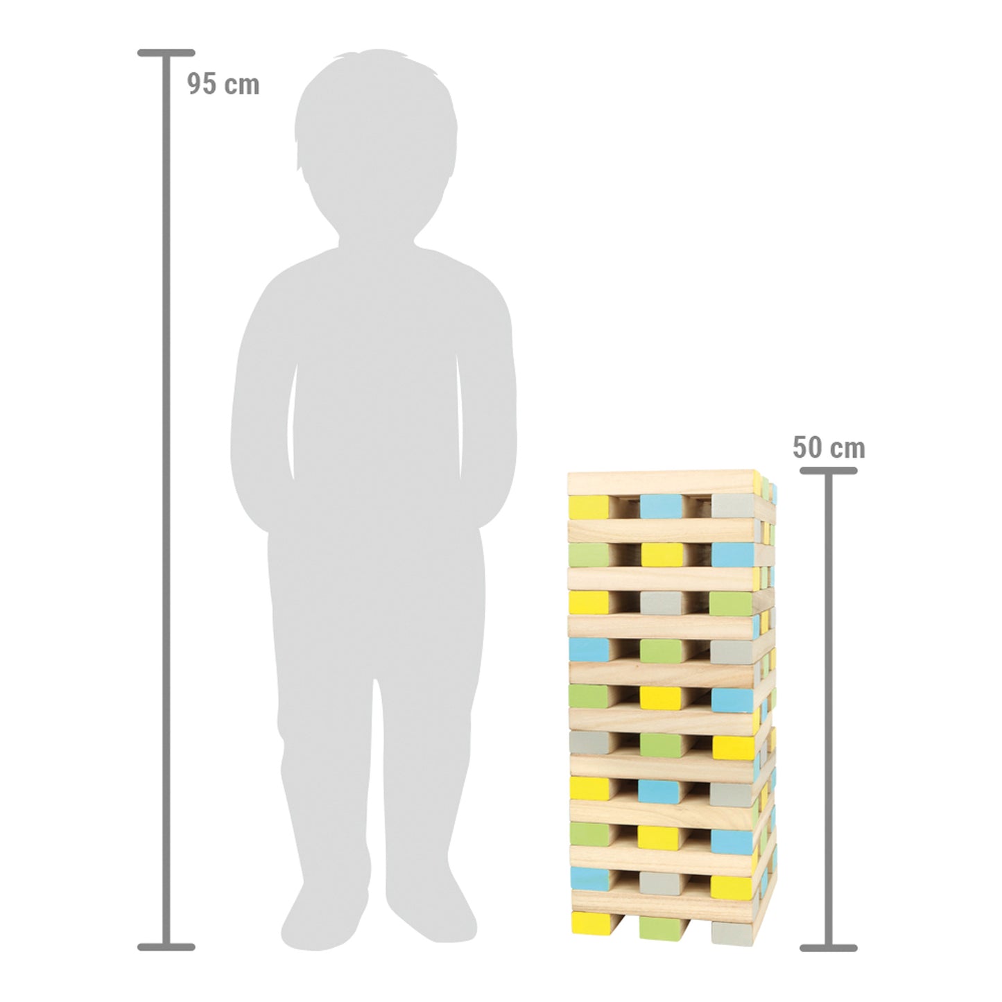 Wackelturm XXL „Active" – Spiele im Garten, ab 4 Jahre, 61 Teile, Holz, small foot®