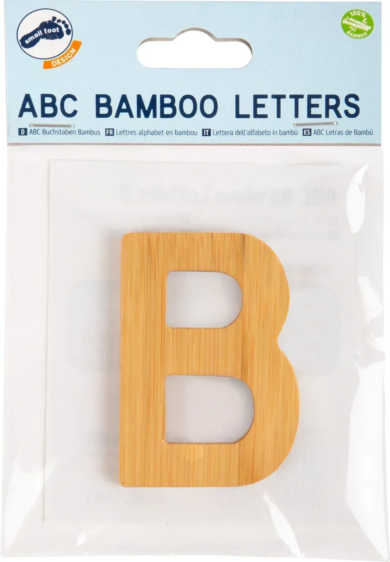 ABC Buchstaben Bambus B – Buchstaben und Buchstabenzüge, Holz, ca. 7 x 5 x 0,5 cm, small foot® - SpielwarenPlace