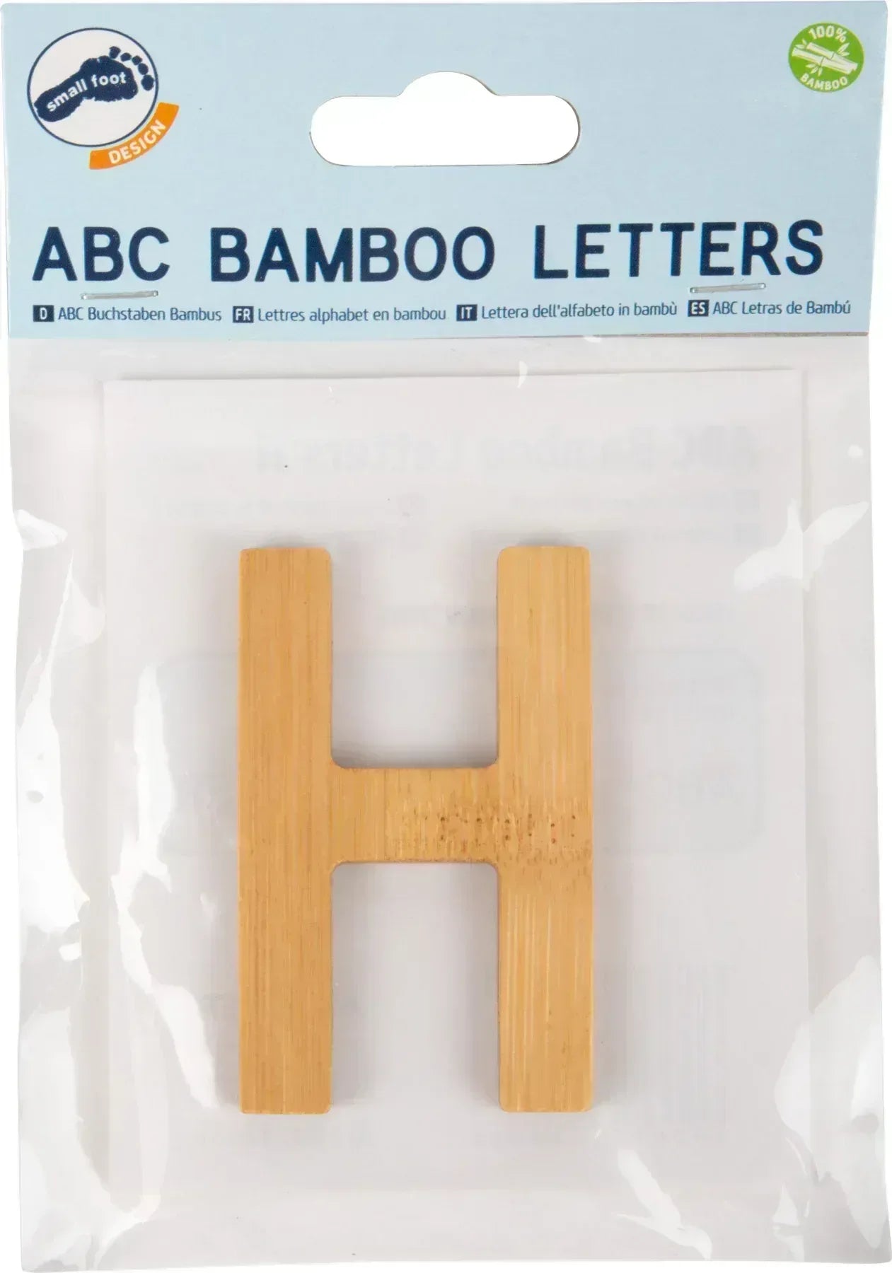 ABC Buchstaben Bambus H – Buchstaben und Buchstabenzüge, Holz, small foot® - SpielwarenPlace