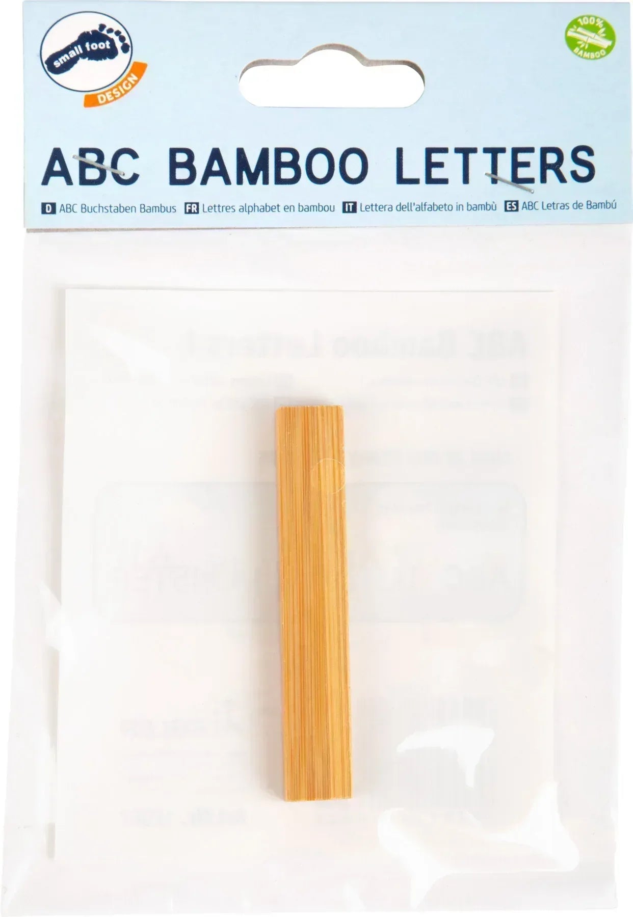 ABC Buchstaben Bambus I – Buchstaben und Buchstabenzüge, Holz, ca. 7 x 1 x 0,5 cm, small foot® - SpielwarenPlace
