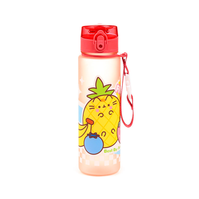 Pusheen the Cat Katze Obst Pop-Top bruchsichere Wasserflasche 600ml | Offiziell Lizenziert