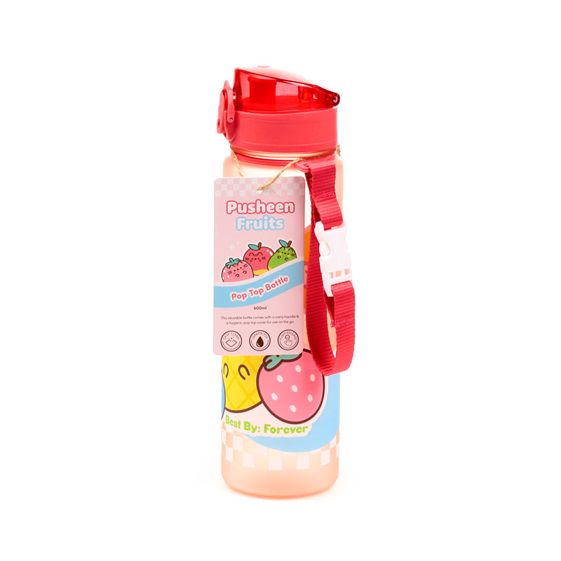 Pusheen the Cat Katze Obst Pop-Top bruchsichere Wasserflasche 600ml | Offiziell Lizenziert