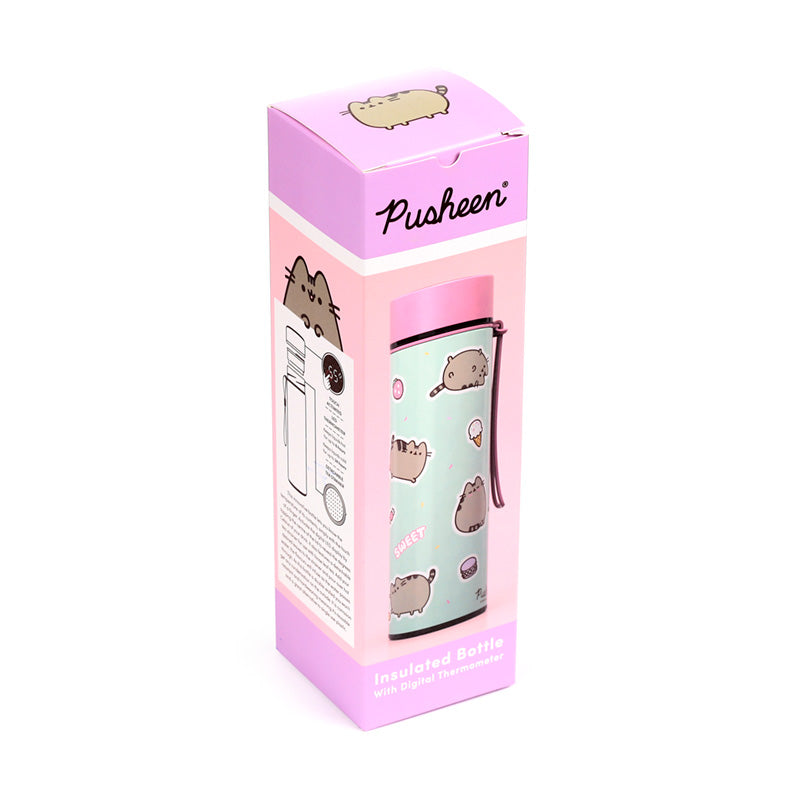 Pusheen the Cat Sweets Süßigkeiten Thermosflasche mit Digital-Thermometer 450ml | Offiziell Lizenziert