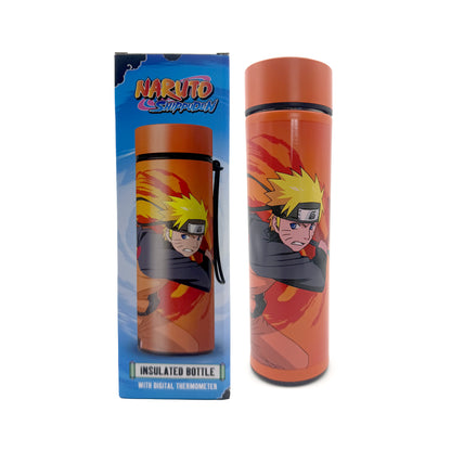 Naruto Anime Isolierflasche mit Digital-Thermometer 450ml | Offiziell Lizenziert