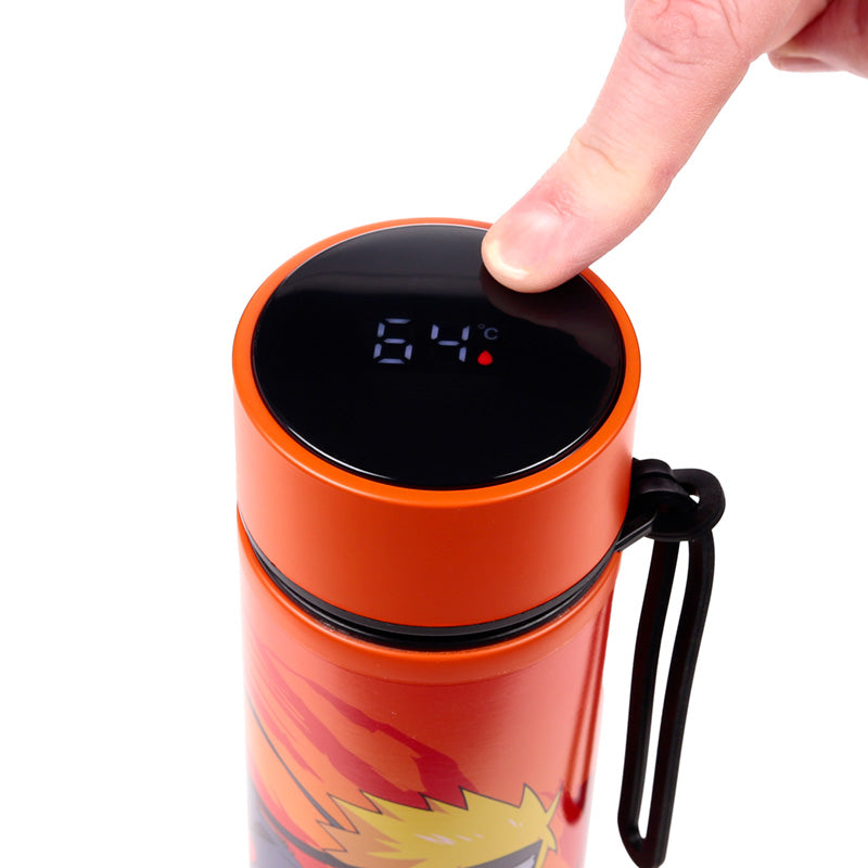 Naruto Anime Isolierflasche mit Digital-Thermometer 450ml | Offiziell Lizenziert
