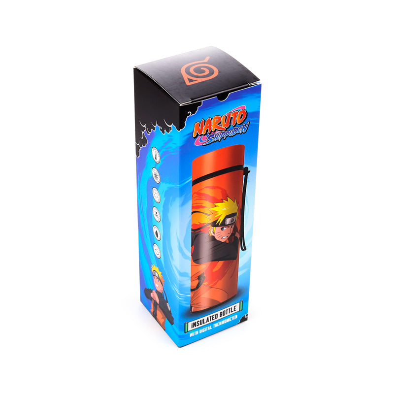 Naruto Anime Isolierflasche mit Digital-Thermometer 450ml | Offiziell Lizenziert