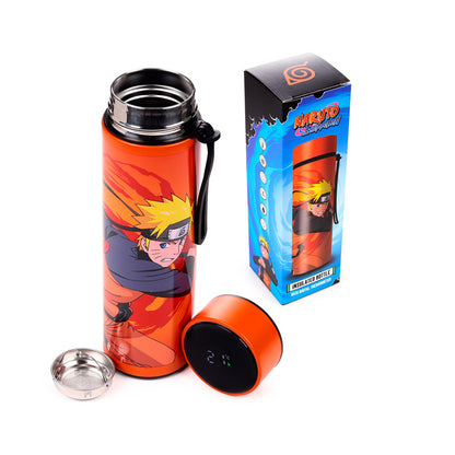 Naruto Anime Isolierflasche mit Digital-Thermometer 450ml | Offiziell Lizenziert
