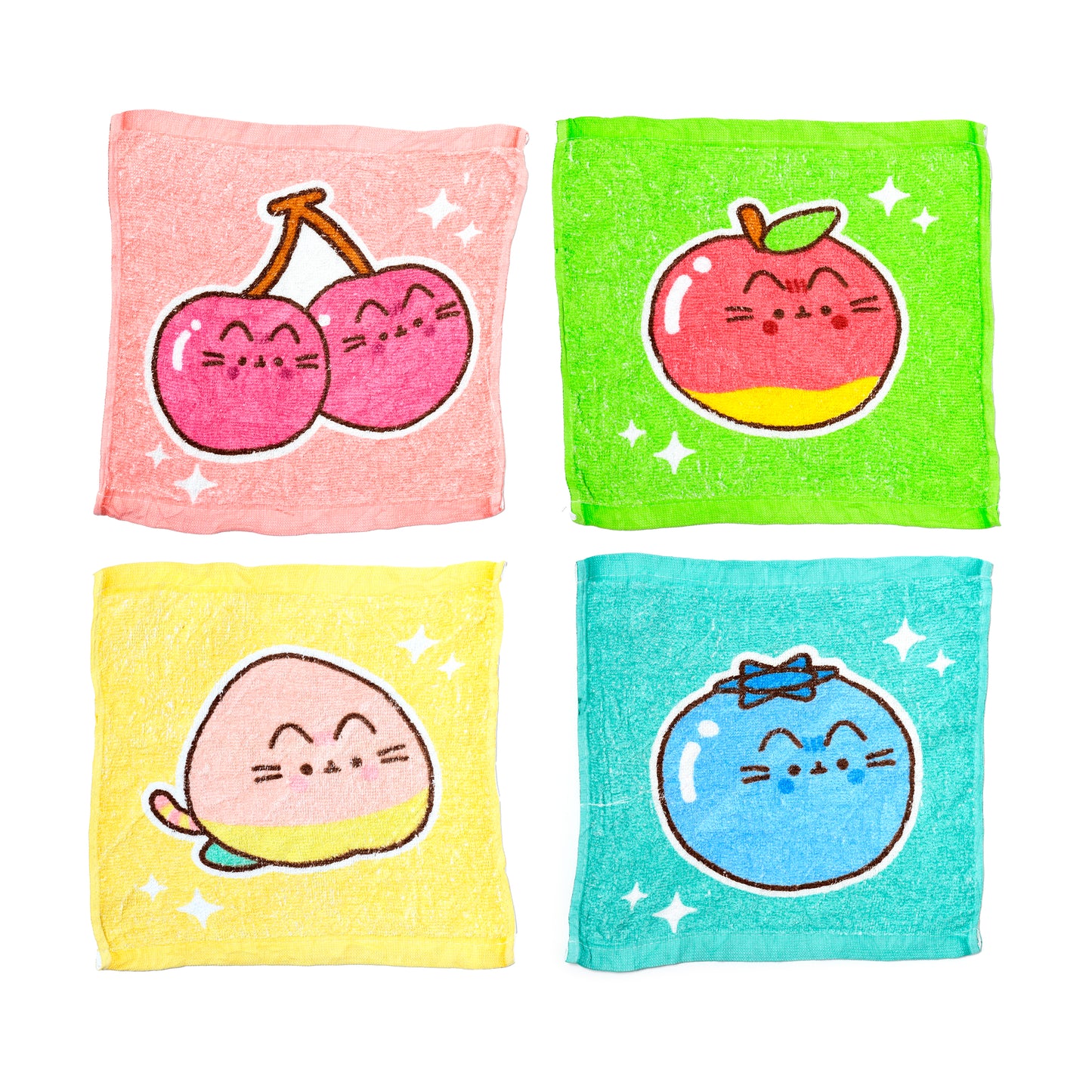 Pusheen the Cat Katze Obst Komprimiertes Reisehandtuch 4er Set | Offiziell Lizenziert