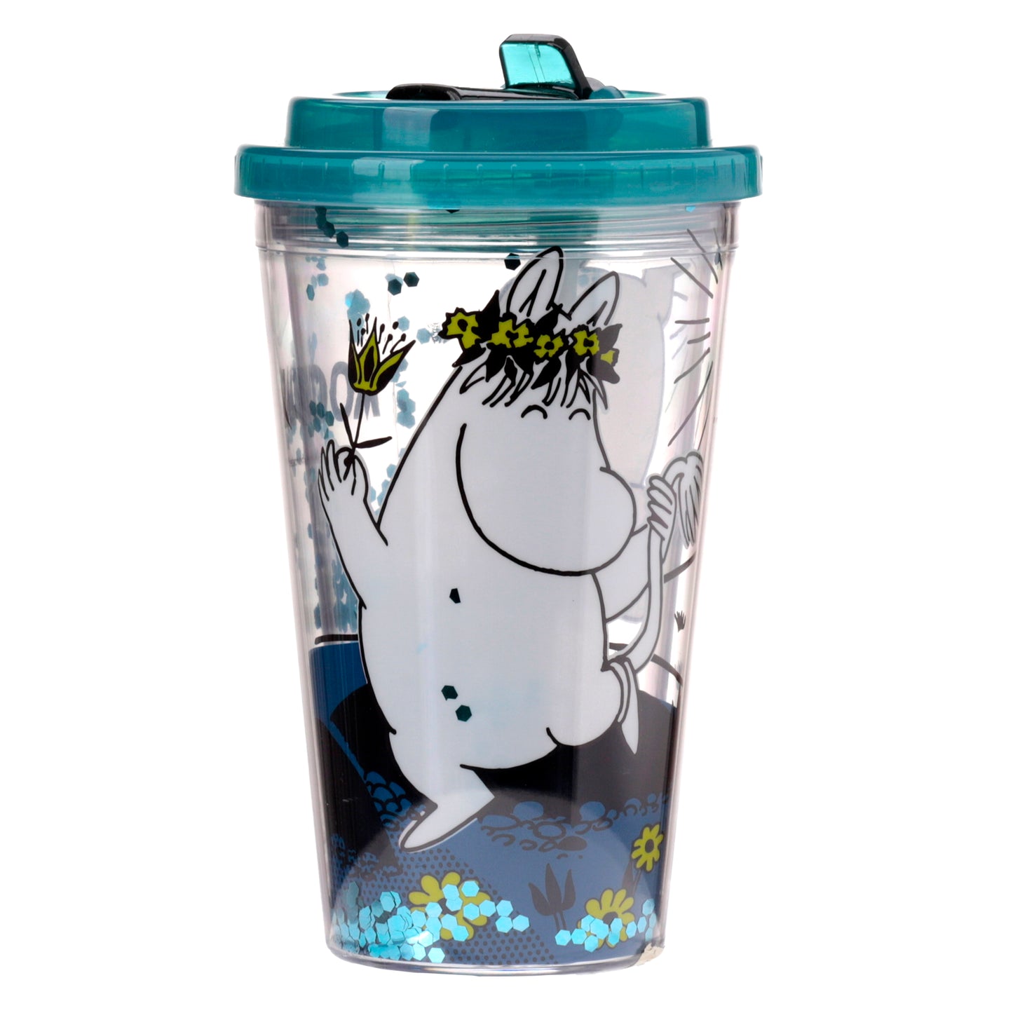 Moomin Mumin Becher mit Deckel & Flip-Strohhalm 500ml | Offiziell Lizenziert
