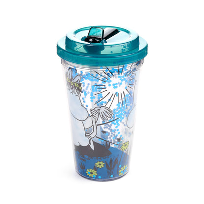 Moomin Mumin Becher mit Deckel & Flip-Strohhalm 500ml | Offiziell Lizenziert