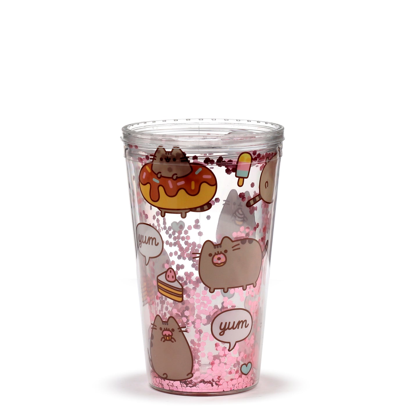 Pusheen the Cat Katze Foodie Becher mit Deckel & Flip-Strohhalm 500ml | Offiziell Lizenziert