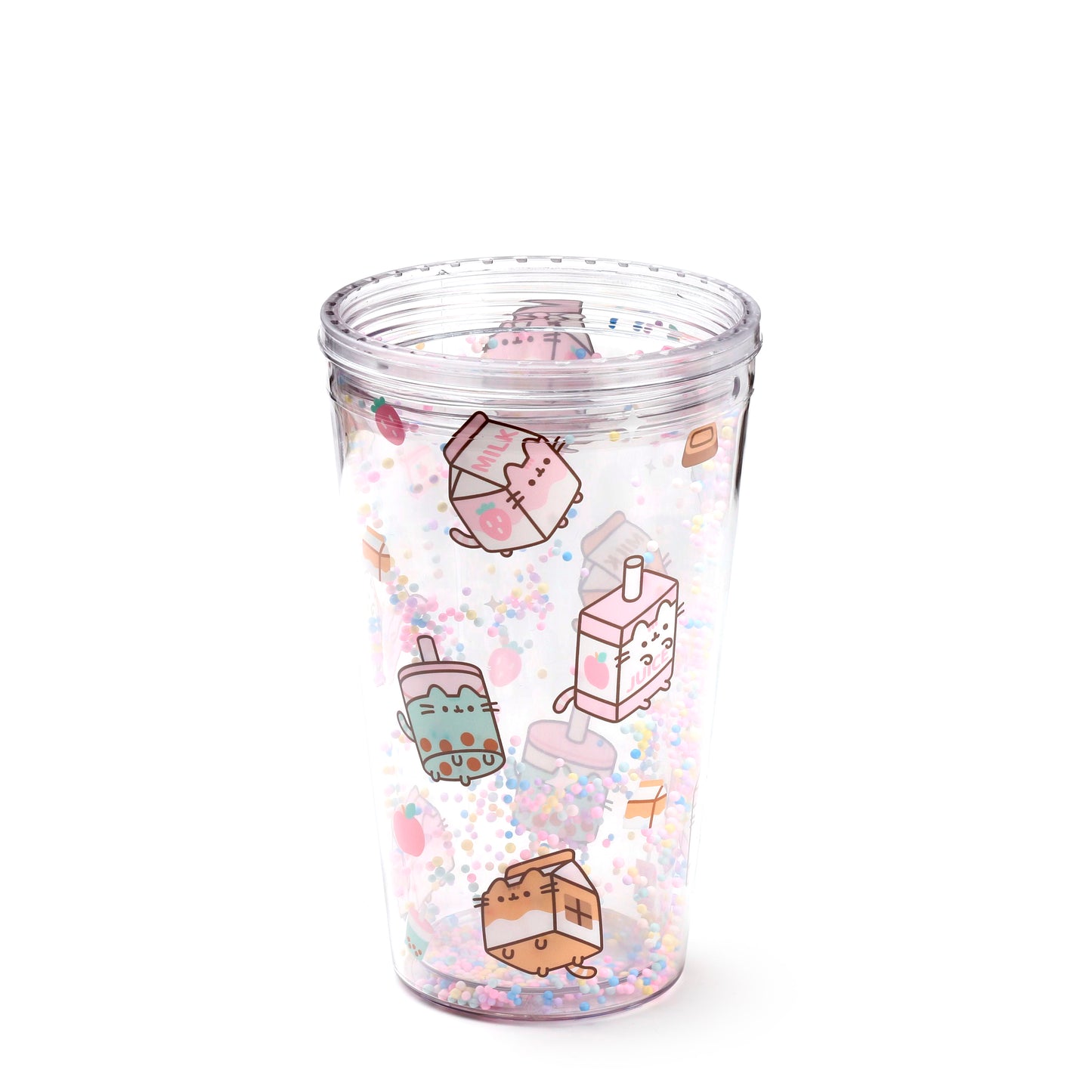 Pusheen the Cat Katze Sips Becher mit Deckel & Flip-Strohhalm 500ml | Offiziell Lizenziert