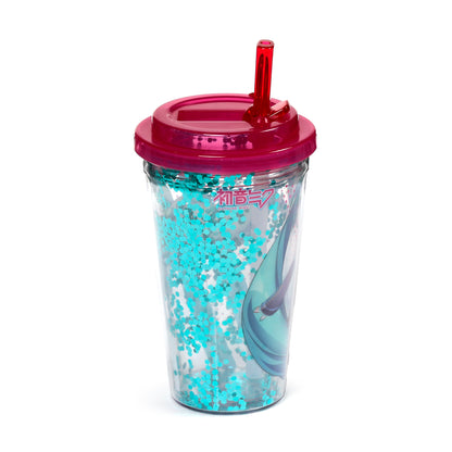 Hatsune Miku Anime Becher mit Deckel & Flip-Strohhalm 500ml | Offiziell Lizenziert