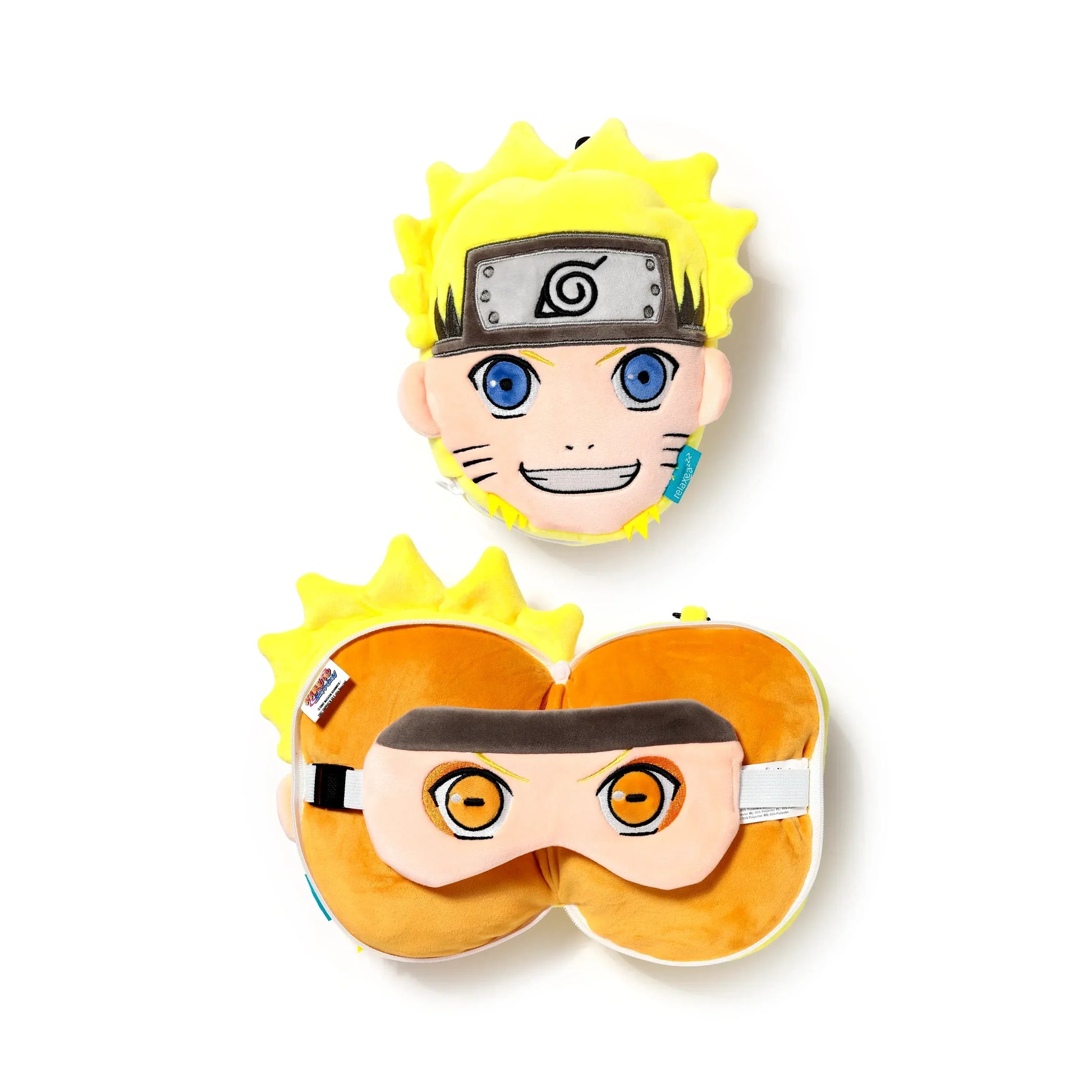 Relaxeazzz Naruto Anime Plüsch Reisekissen & Schlafmaske | Offiziell Lizenziert - SpielwarenPlace
