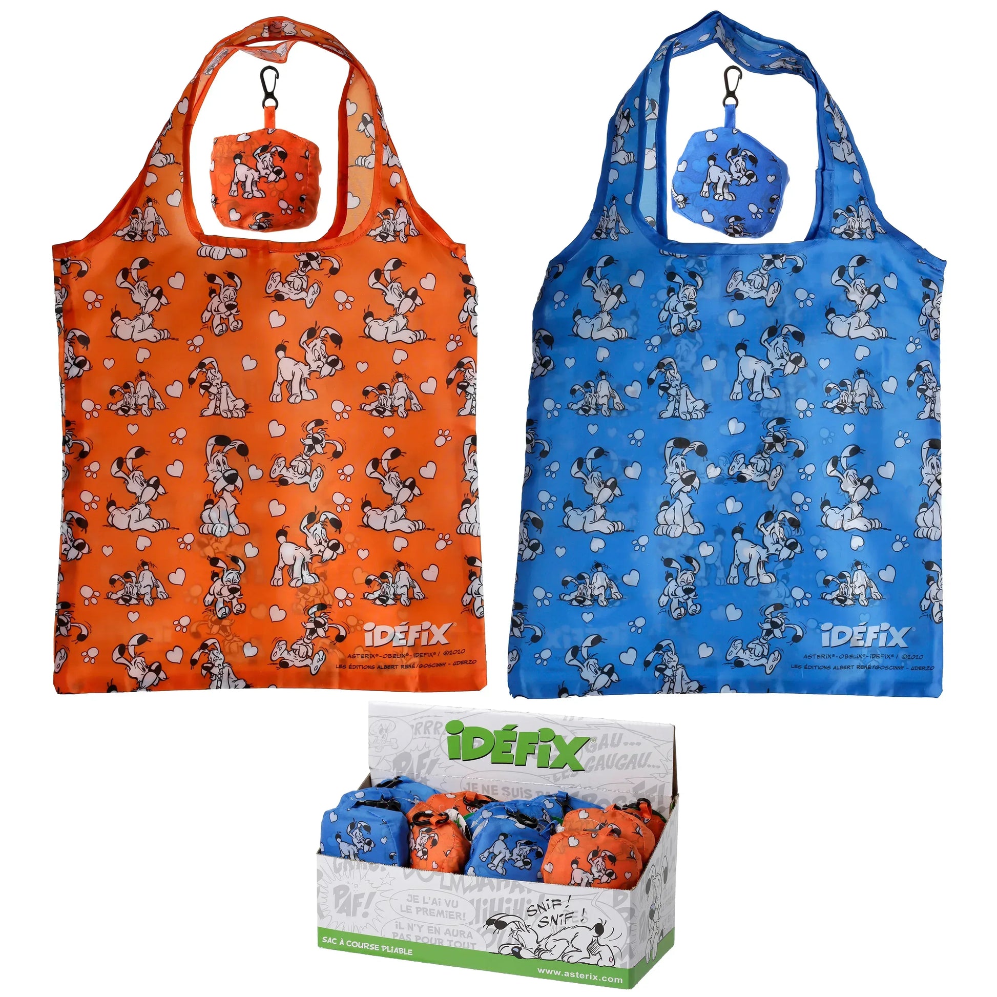 2er Set Asterix Einkaufstaschen – Faltbar & Wiederverwendbar – Idefix (offiziell lizenziert) - SpielwarenPlace