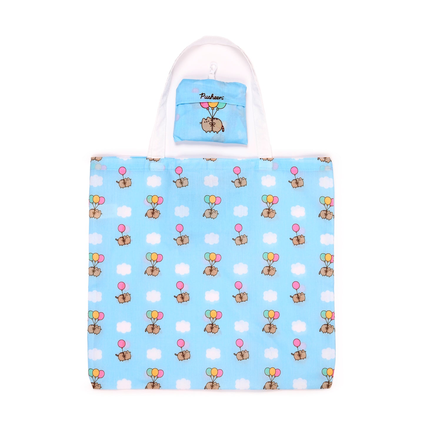 Pusheen the Cat Katze Ballons RPET Faltbare wiederverwendbare Einkaufstasche 2er Set | Offiziell Lizenziert