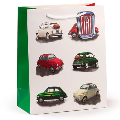 Fiat 500 Retro 2er Set Geschenktüte (L) | Offiziell Lizenziert