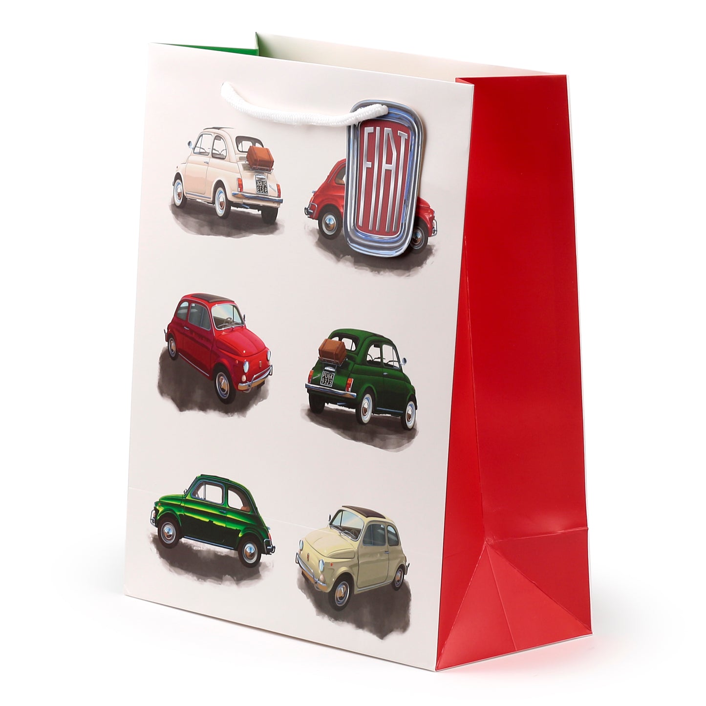 Fiat 500 Retro 2er Set Geschenktüte (L) | Offiziell Lizenziert