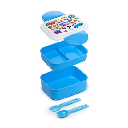 Volkswagen VW T1 Bus Retro Stapelbare Lunchbox mit Besteck & Clipverschluss | Offiziell Lizenziert