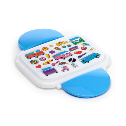 Volkswagen VW T1 Bus Retro Stapelbare Lunchbox mit Besteck & Clipverschluss | Offiziell Lizenziert