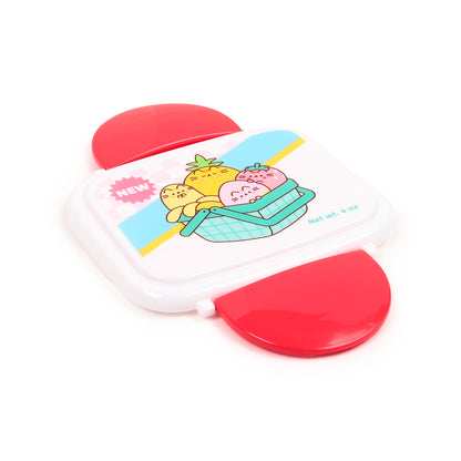 Pusheen the Cat Katze Obst Stapelbare Lunchbox mit Besteck & Clipverschluss | Offiziell Lizenziert