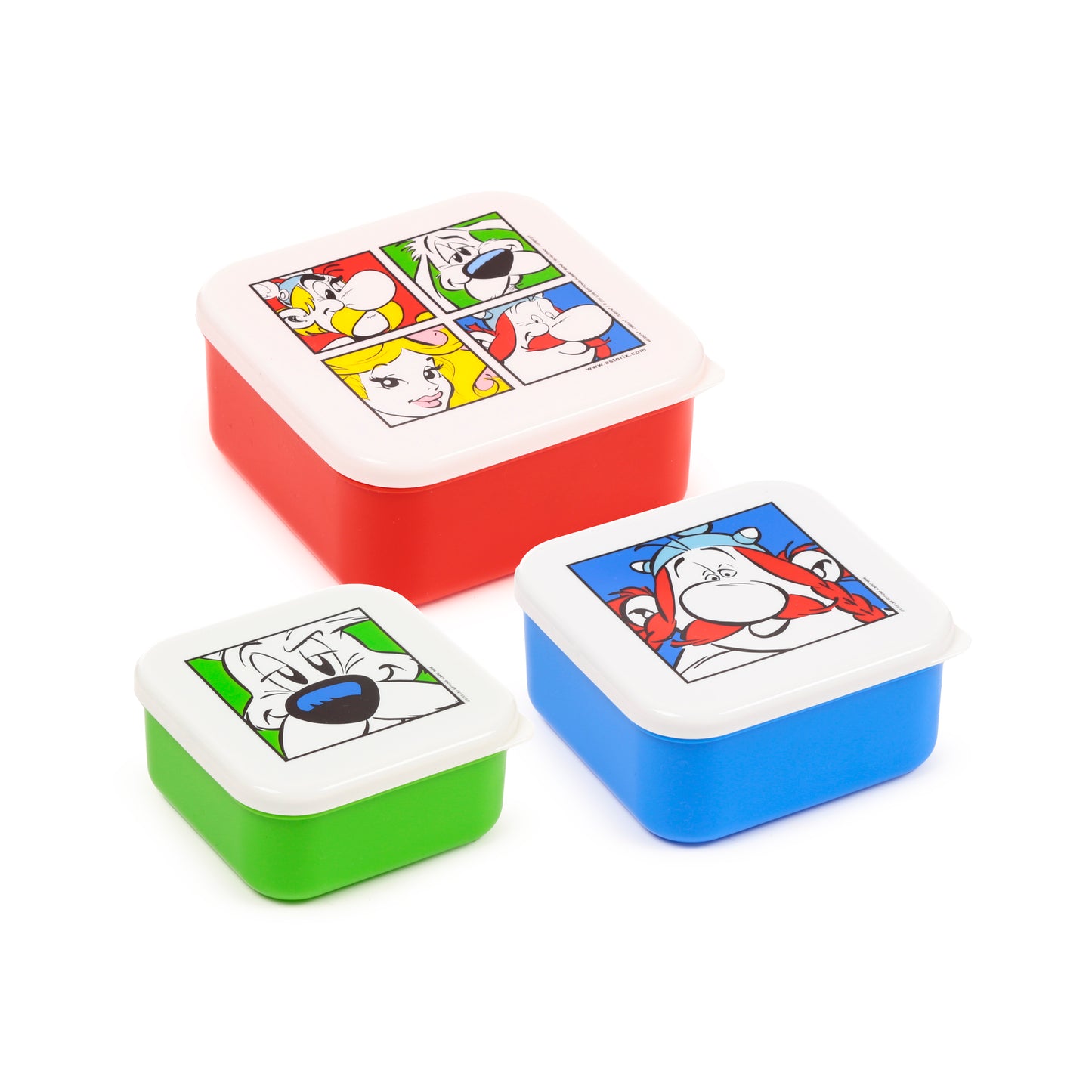 Asterix, Obelix, Idefix (Dogmatix) 2025 Lunchboxen Brotdosen 3er-Set M/L/XL | Offiziell Lizenziert
