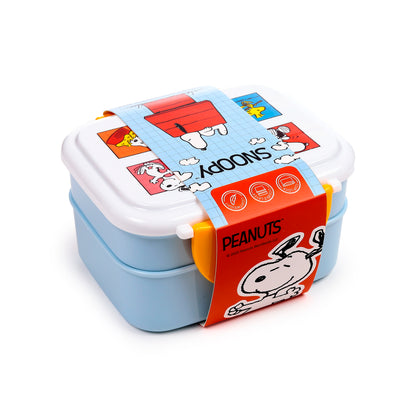Peanuts Snoopy & Woodstock Bento-Lunchbox mit Besteck & Clipverschluss | Offiziell Lizenziert