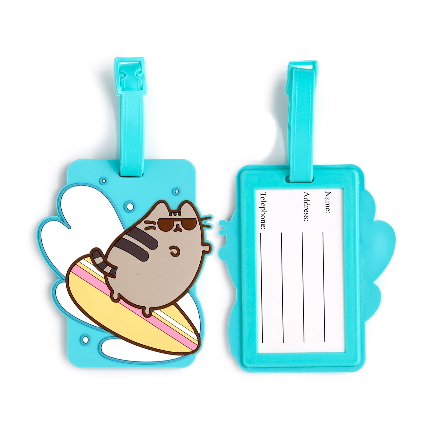 Pusheen the Cat Katze Sommer Surfing 3 Sück PVC-Kofferanhänger | Offiziell Lizenziert