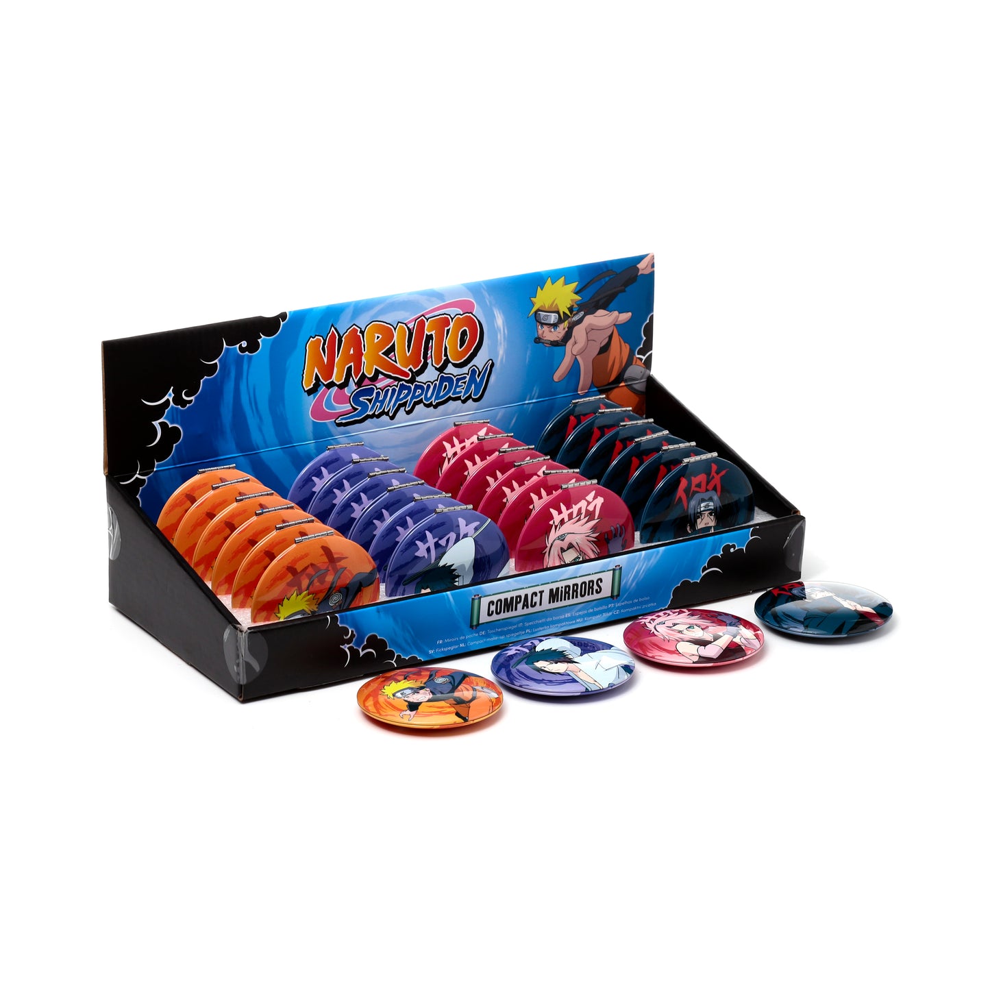 Naruto Anime Taschenspiegel 4er Set | Offiziell Lizenziert