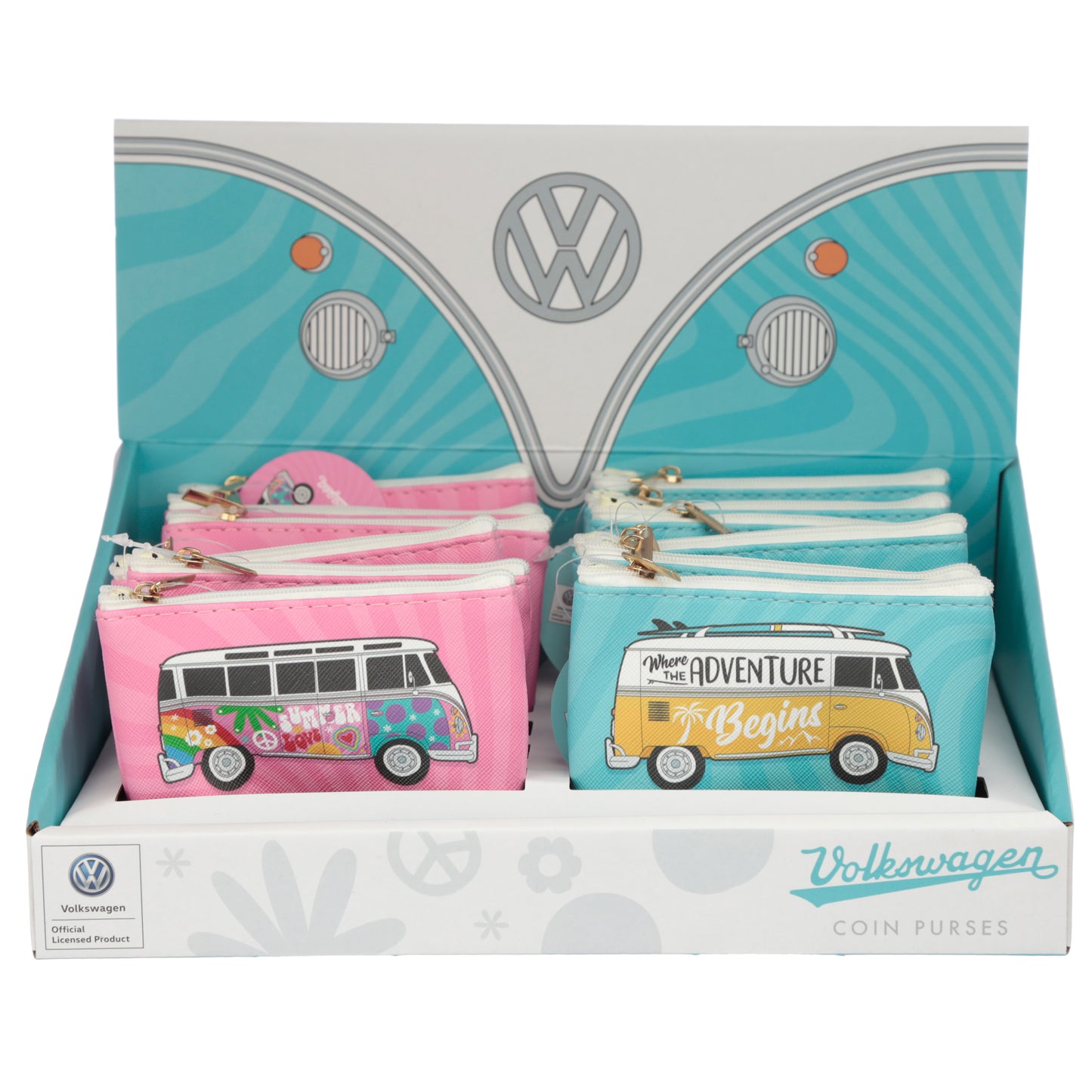 Volkswagen VW T1 Bus Bulli Surfing PVC-Portemonnaie | Offiziell Lizenziert