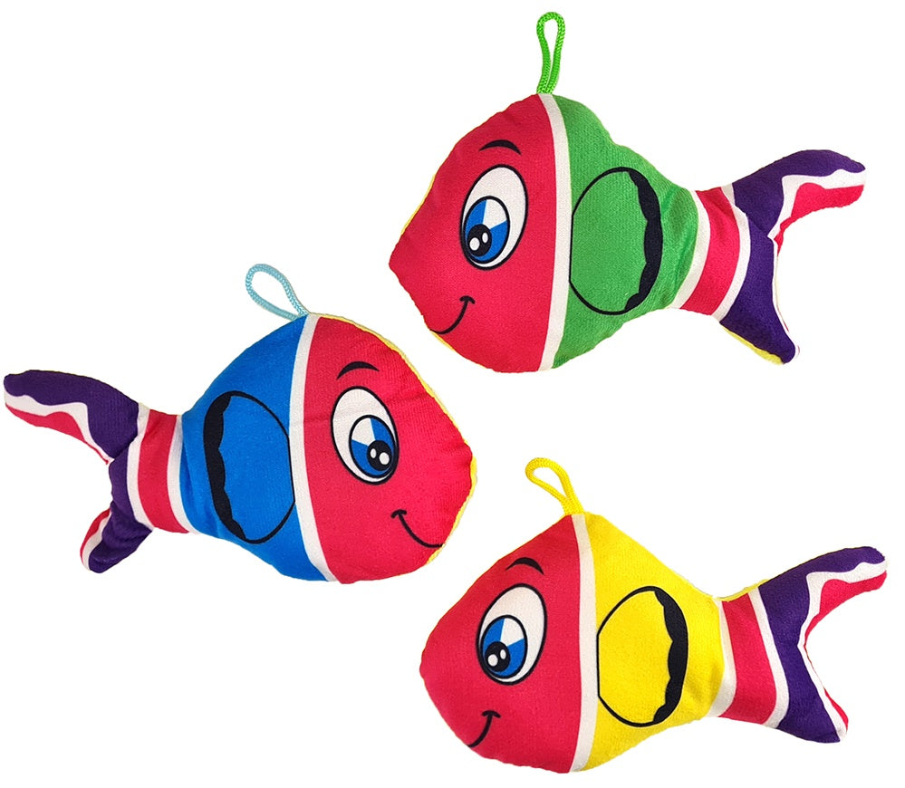 Buntes Plüsch-Fisch Set: 3er Set Meeresbewohner, 17cm Anhänger