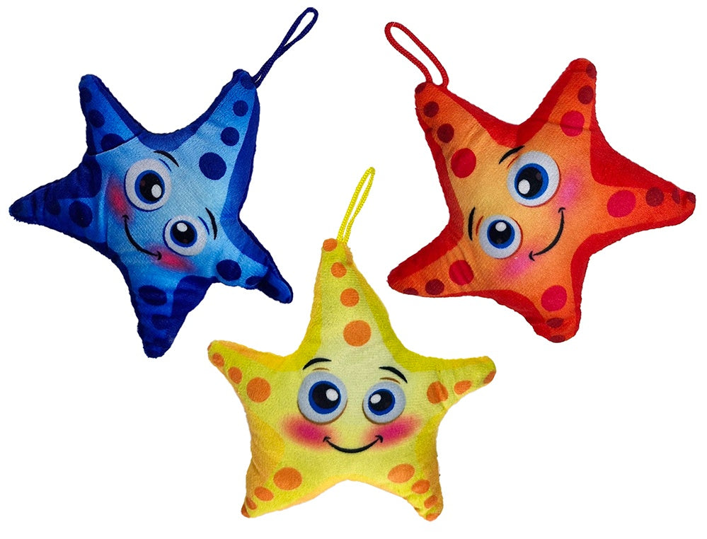 Buntes Plüsch-Seestern Set: 3er Set Meeresbewohner, 16cm Anhänger