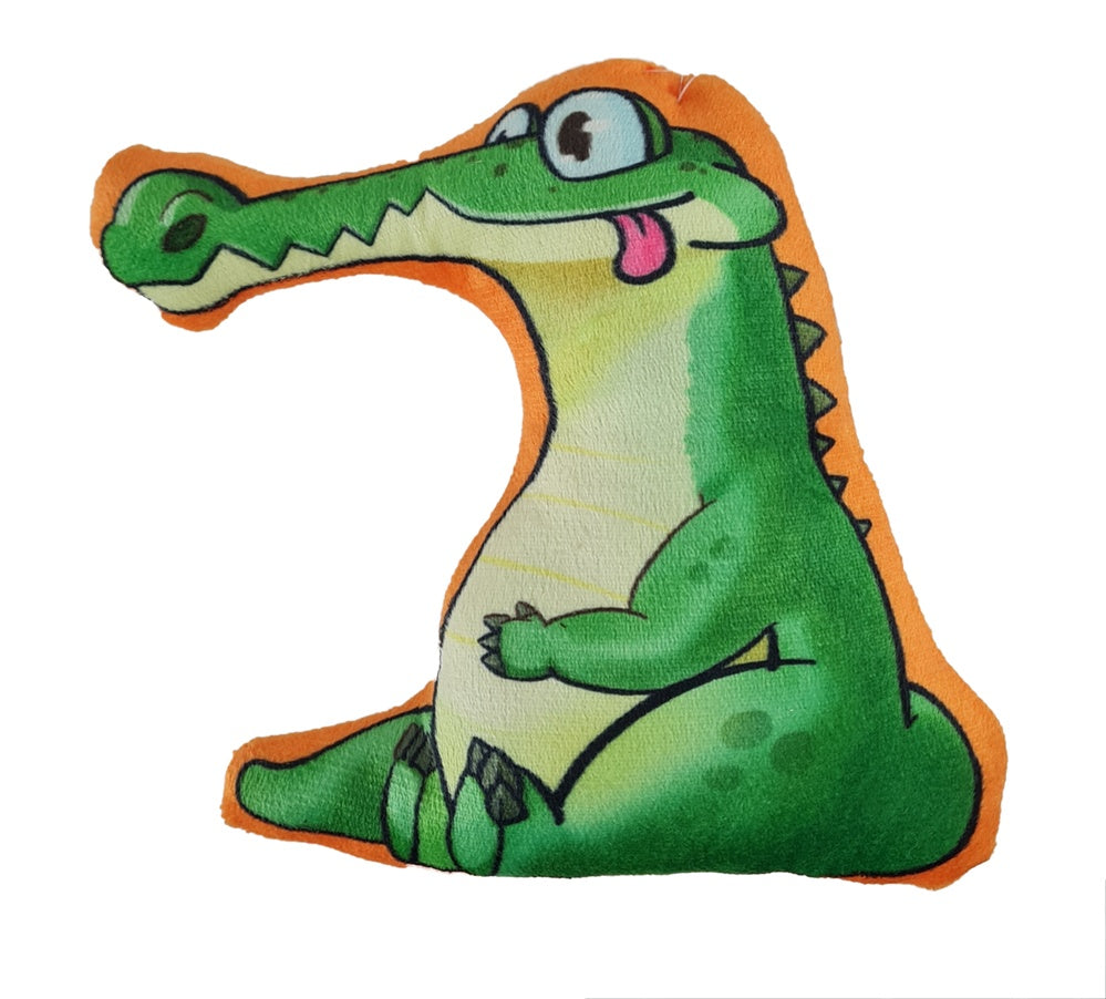 Lustiges Plüsch-Krokodil 18cm: Bunter Anhänger mit Schlaufe